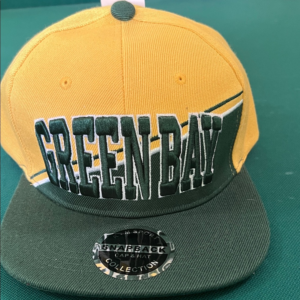 Green & Yellow 'Green Bay' Embroidered Snapback Hat